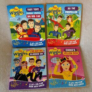 THE WIGGLES Set of 4 Children's Board Books with Flaps and Lyrics for Age 3+ yrs